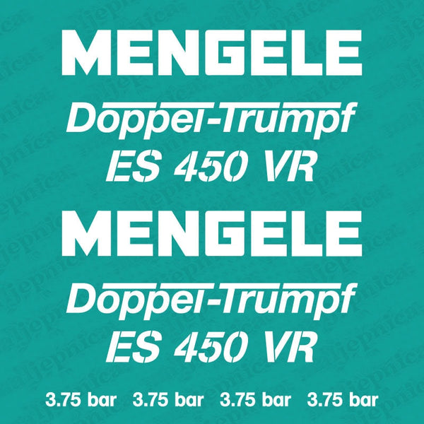 Mengele ES 450 VR Doppel Trumpf Aftermarket Replacement Tractor Decal (Sticker) Set