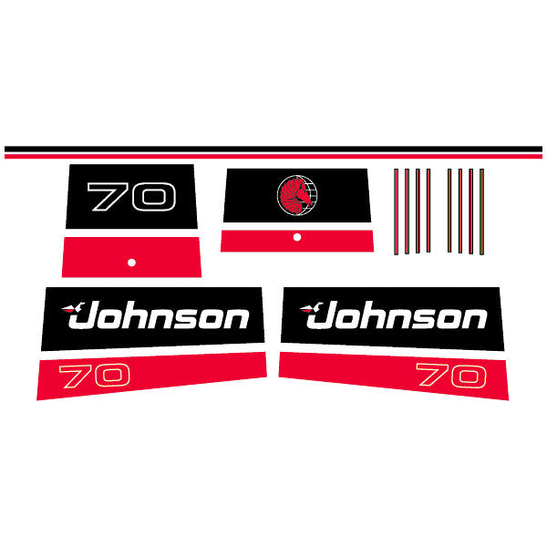 Engine Sticker 70 Johnson 70 Outboard (1991) Aftermarket Decal / aufkleber / adesivo / S ...