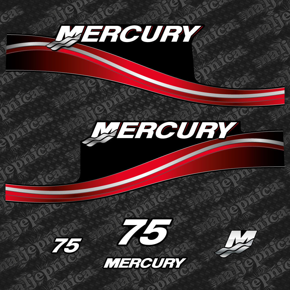 Mercury 75 Two Stroke (2005) Outboard Decal / Aufkleber / Adesivo/ Sticker Set replacement decal set