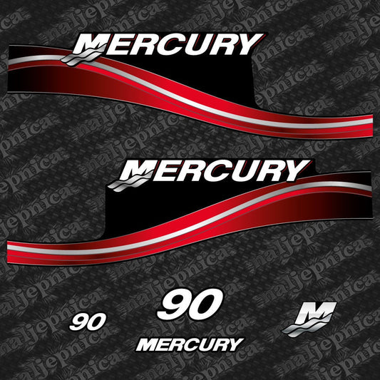 Mercury 90 Two Stroke (2005) Outboard Decal / Aufkleber / Adesivo/ Sticker Set replacement decal set