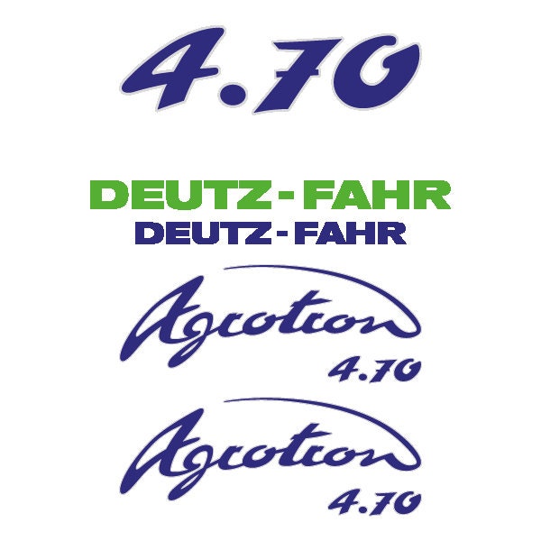 Deutz Fahr Agrotron (4.70 / 4.70S / 4.70TT) Aftermarket Replacement Tractor Decal (Sticker) Set - Type: 4.70,4.70S,4.70TT