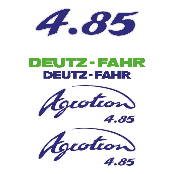 Deutz Fahr Agrotron (4.85 / 4.85S / 4.85TT) Aftermarket Replacement Tractor Decal (Sticker) Set - Type: 4.85,4.85S,4.85TT