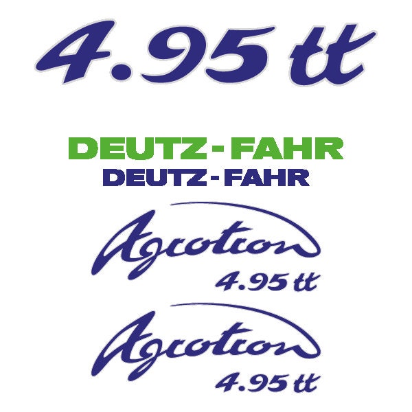 Deutz Fahr Agrotron (4.95S / 4.95TT) Aftermarket Replacement Tractor Decal (Sticker) Set