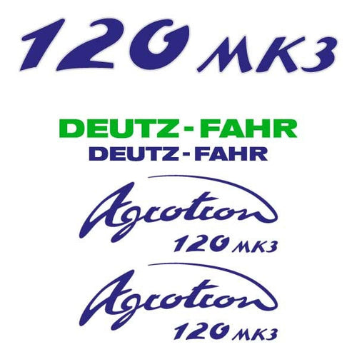Deutz Fahr AgroTron 120 MK3 Aftermarket Replacement Tractor Decal (Sticker) Set