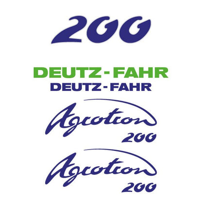 Deutz Fahr AgroTron 200 Aftermarket Replacement Tractor Decal (Sticker) Set