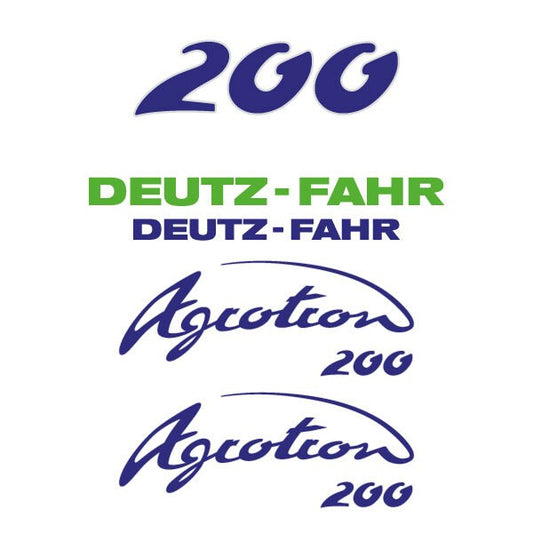 Deutz Fahr AgroTron 200 Aftermarket Replacement Tractor Decal (Sticker) Set
