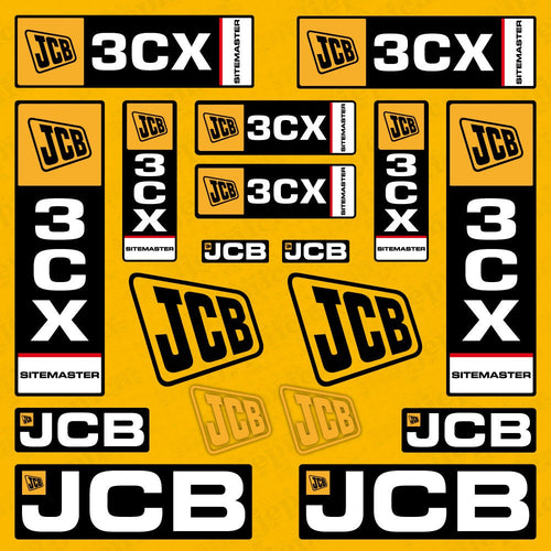 JCB 3CX Sitemaster Equipment Machinery Aftermarket Decal / Aufkleber / Adesivo / Sticker / Replacement Set