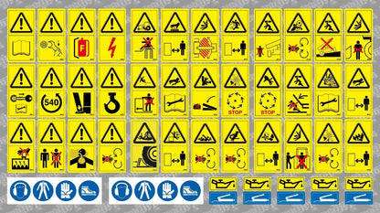 Equipment machinery Warning Aftermarket Decal / Aufkleber / Adesivo / Sticker / Replacement Set