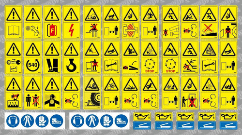 Equipment machinery Warning Aftermarket Decal / Aufkleber / Adesivo / Sticker / Replacement Set