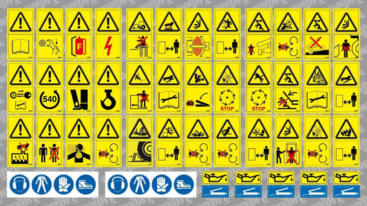 Equipment machinery Warning Aftermarket Decal / Aufkleber / Adesivo / Sticker / Replacement Set