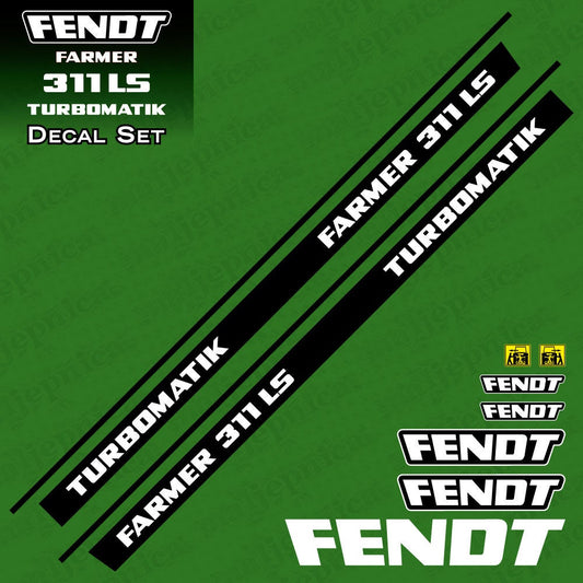 Fendt Farmer 311 LS Turbomatik Aftermarket Replacement Tractor Decal Sticker Set