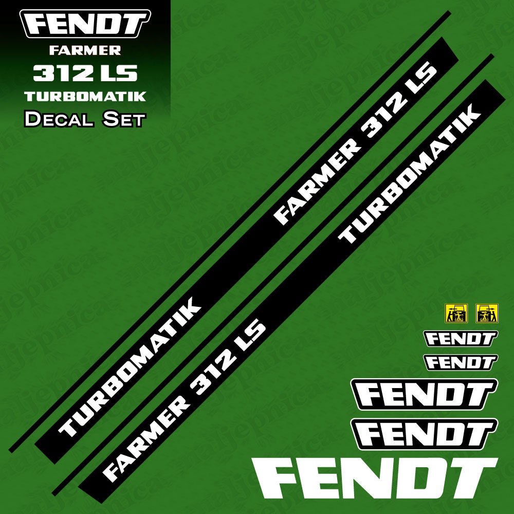 Fendt Farmer 312 LS Turbomatik Aftermarket Replacement Tractor Decal Sticker Set
