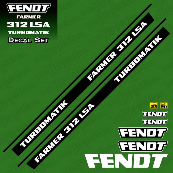 Fendt Farmer 312 LSA Turbomatik Aftermarket Replacement Tractor Decal Sticker Set