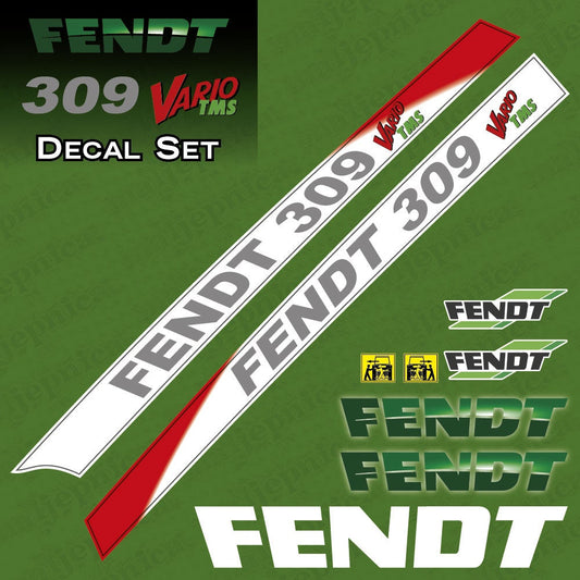 Fendt 309 TMS Vario Aftermarket Replacement Tractor Decal / Aufkleber / Adesivo Sticker Set