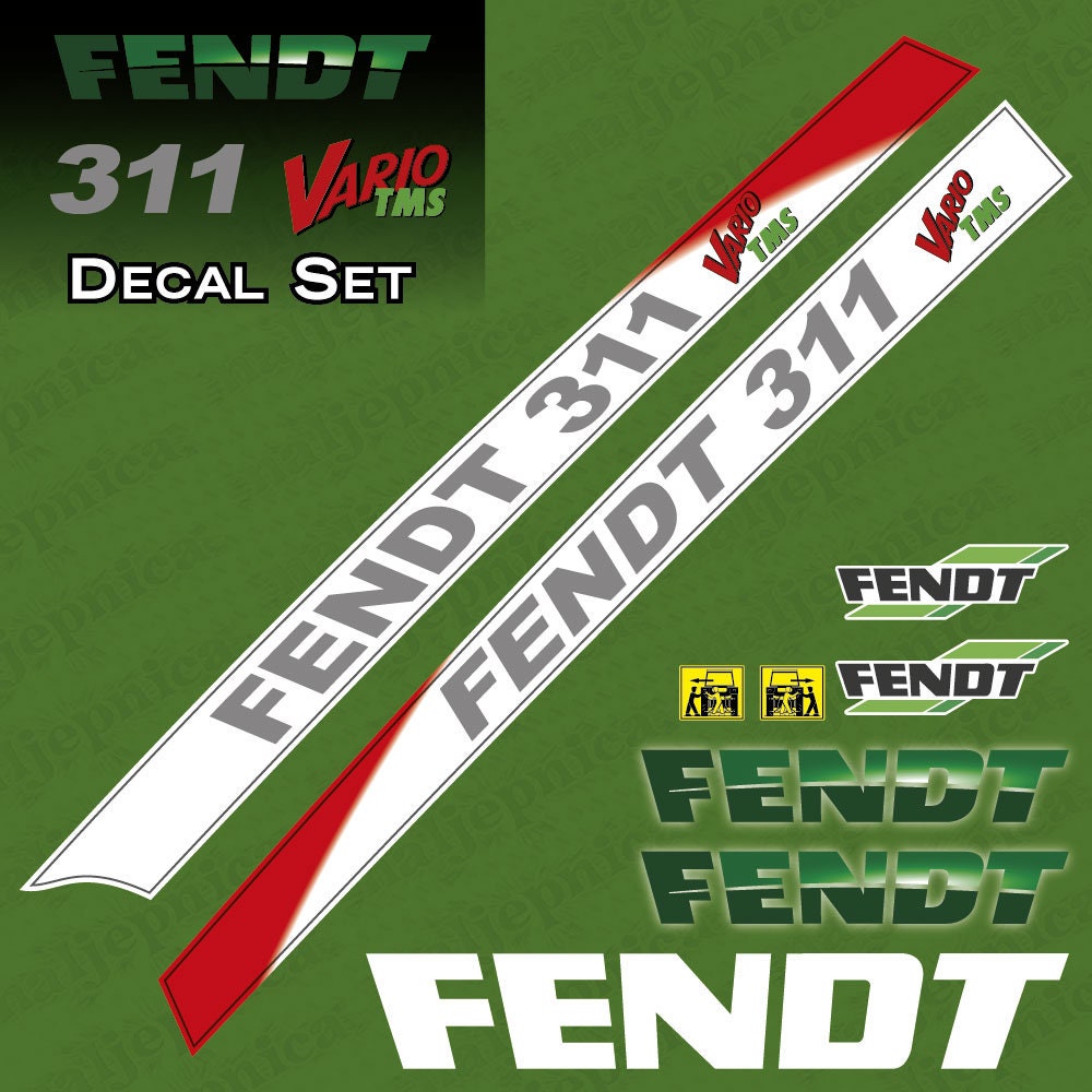Fendt 311 TMS Vario Aftermarket Replacement Tractor Decal / Aufkleber / Adesivo Sticker Set
