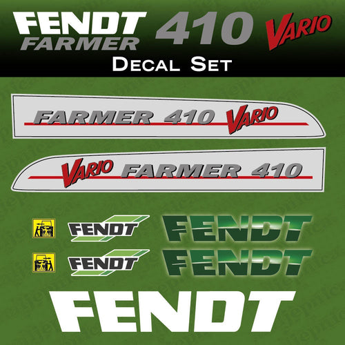 Fendt Farmer 410 Vario Aftermarket Replacement Tractor Decal Sticker Set