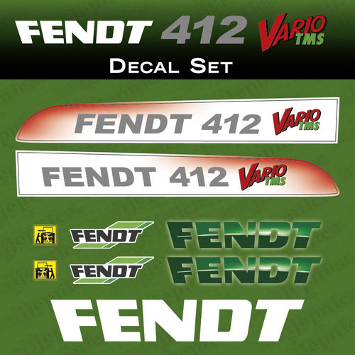 Fendt 412 Vario TMS Aftermarket Replacement Tractor Decal Sticker Set