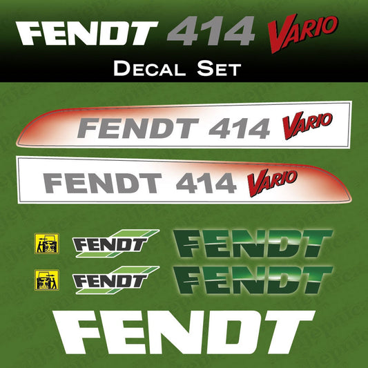 Fendt 414 Vario Aftermarket Replacement Tractor Decal Sticker Set