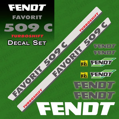 Fendt Favorit 509C Turboshift Aftermarket Replacement Tractor Decal Sticker Set
