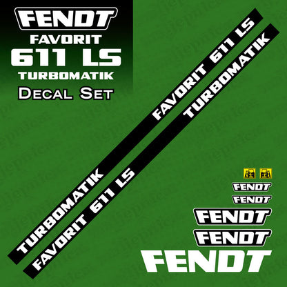 Fendt Favorit 611 LS Turbomatik Aftermarket Replacement Tractor Decal Sticker Set