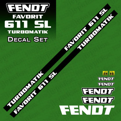 Fendt Favorit 611 SL Turbomatik Aftermarket Replacement Tractor Decal Sticker Set
