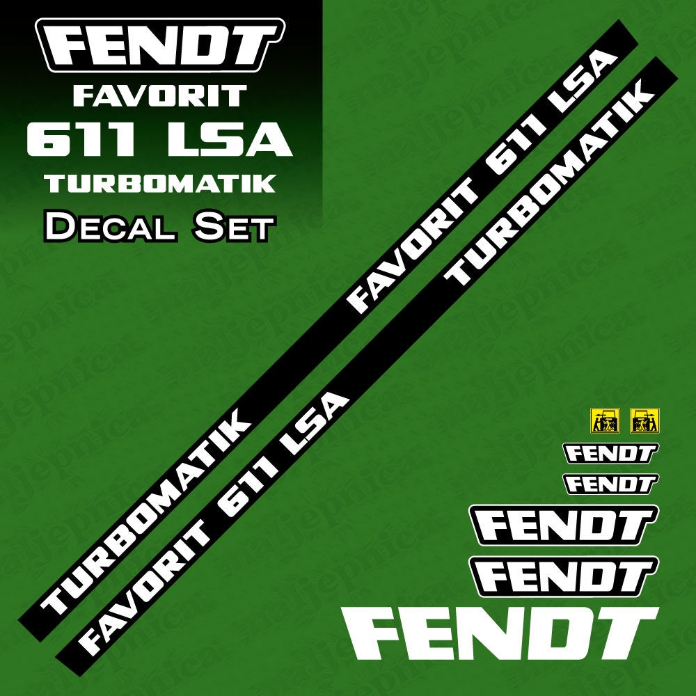 Fendt Favorit 611 LSA Turbomatik Aftermarket Replacement Tractor Decal Sticker Set
