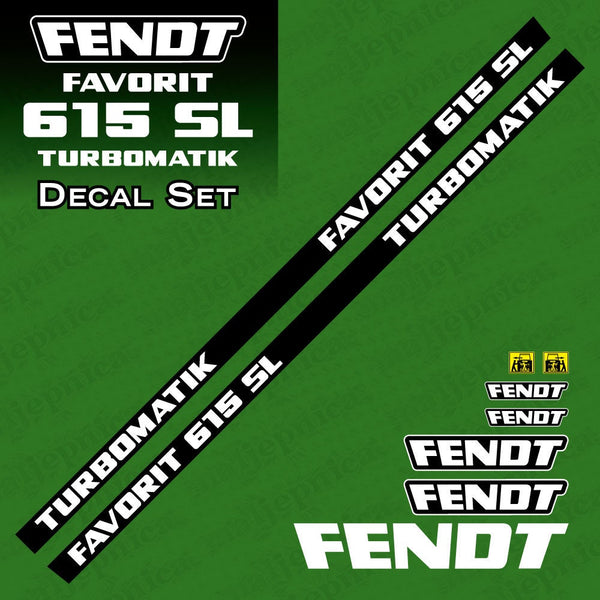 Fendt Favorit 615 SL Turbomatik Aftermarket Replacement Tractor Decal Sticker Set