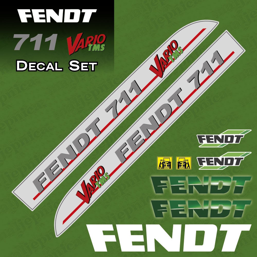 Fendt 711 TMS Vario 2004 Aftermarket Replacement Tractor Decal Sticker Set