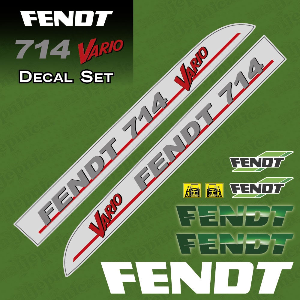 Fendt 714 Vario (2004) Aftermarket Replacement Tractor Decal Sticker Set