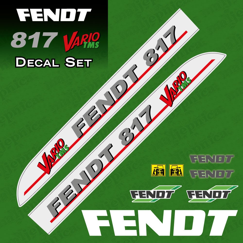 Fendt 817 Vario TMS (2004) Aftermarket Replacement Tractor Decal Sticker Set