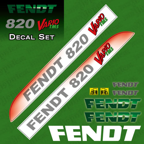 Fendt 820 Vario TMS Red Aftermarket Replacement Tractor Decal Sticker Set