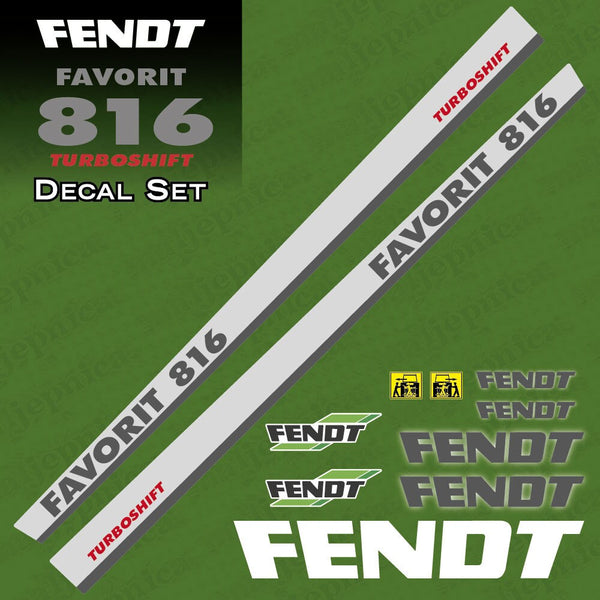 Fendt Favorit 816 Turboshift Aftermarket Replacement Tractor Decal Sticker Set