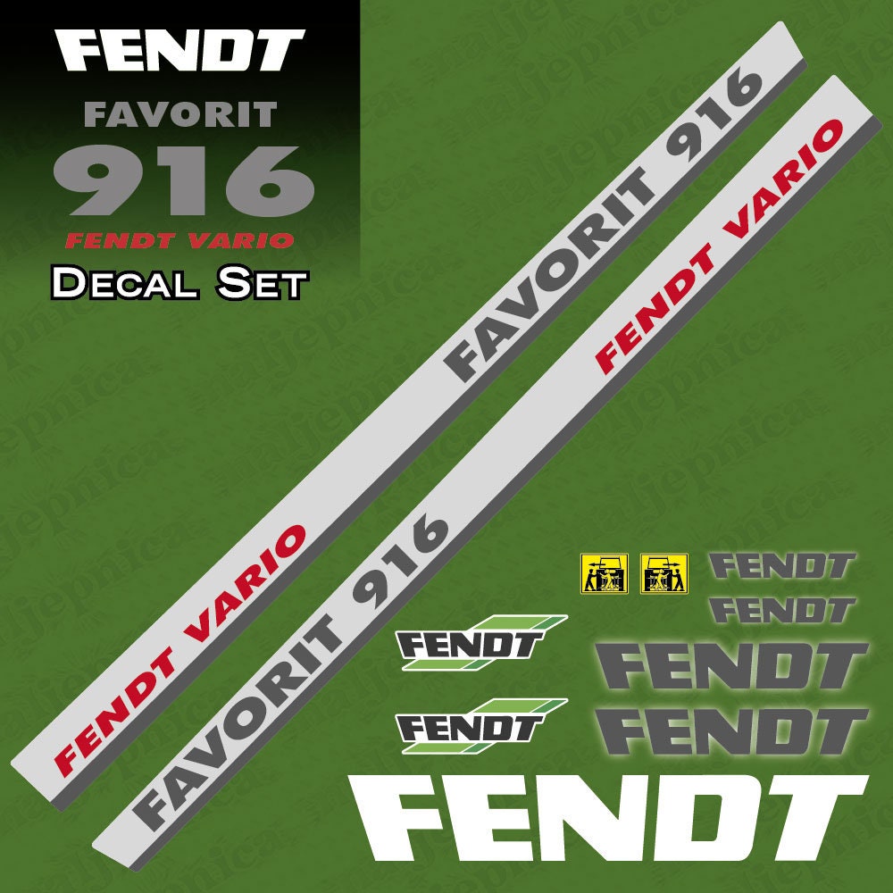 Fendt Favorit 916 (1997-2002) Aftermarket Replacement Tractor Decal / Aufkleber / Adesivo / Sticker Set