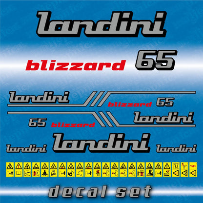 Landini Blizzard 65 Aftermarket Replacement Tractor Decal (Sticker) Set