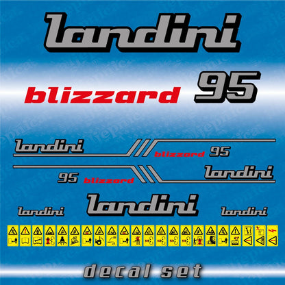 Landini Blizzard 95 Aftermarket Replacement Tractor Decal (Sticker) Set