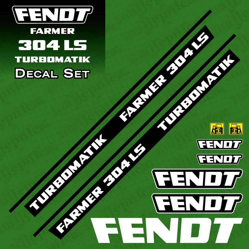 Fendt Farmer 304 LS Turbomatik Aftermarket Replacement Tractor Decal Sticker Set