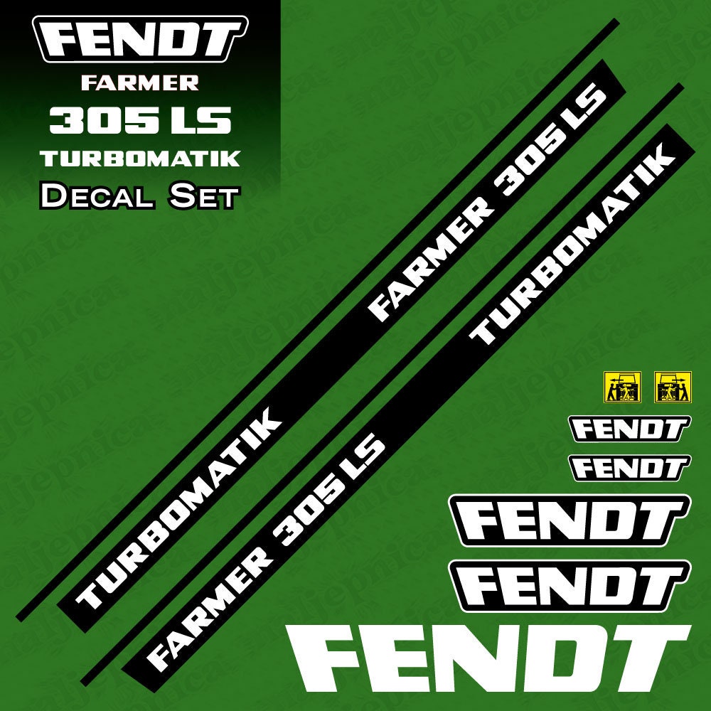 Fendt Farmer 305 LS Turbomatik Aftermarket Replacement Tractor Decal Sticker Set