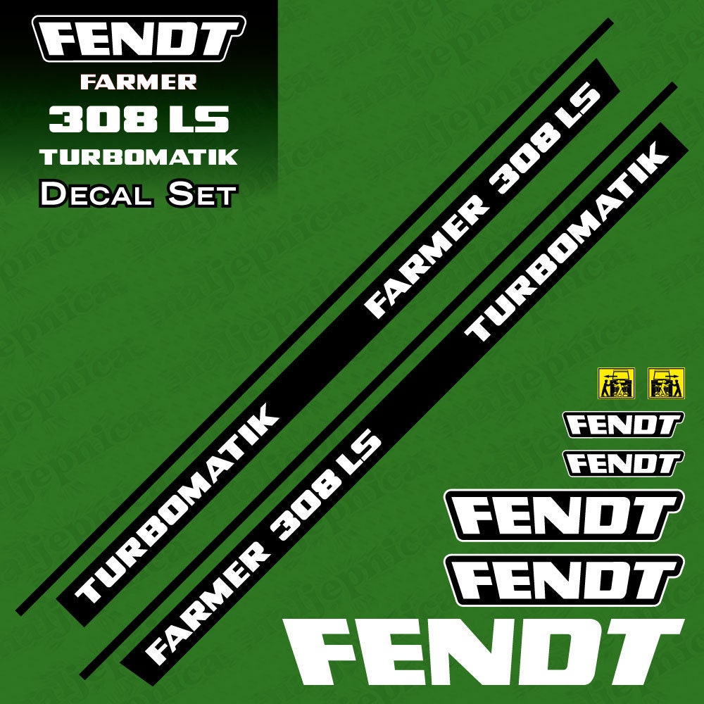 Fendt Farmer 308 LS Turbomatik Aftermarket Replacement Tractor Decal Sticker Set