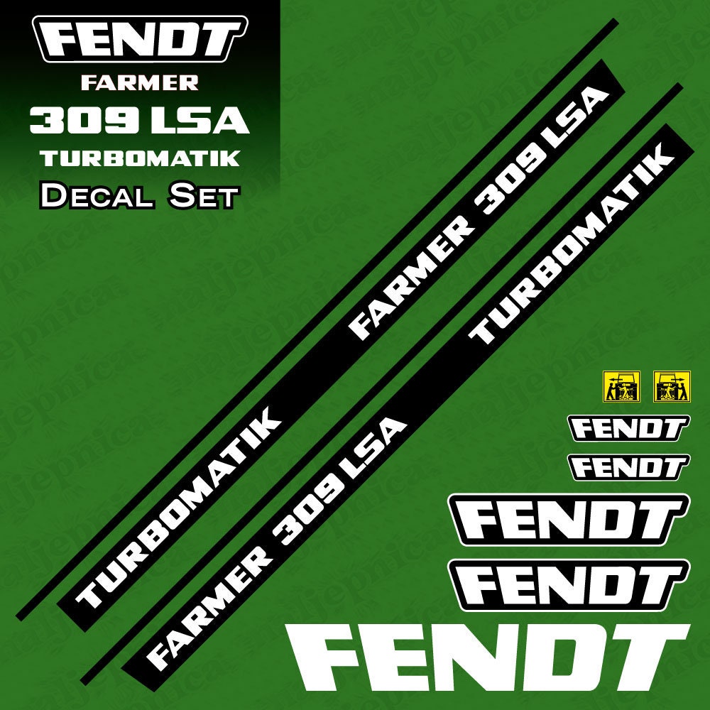 Fendt Farmer 309 LSA Turbomatik Aftermarket Replacement Tractor Decal Sticker Set