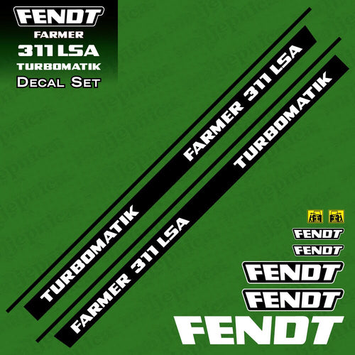 Fendt Farmer 311 LSA Turbomatik Aftermarket Replacement Tractor Decal Sticker Set