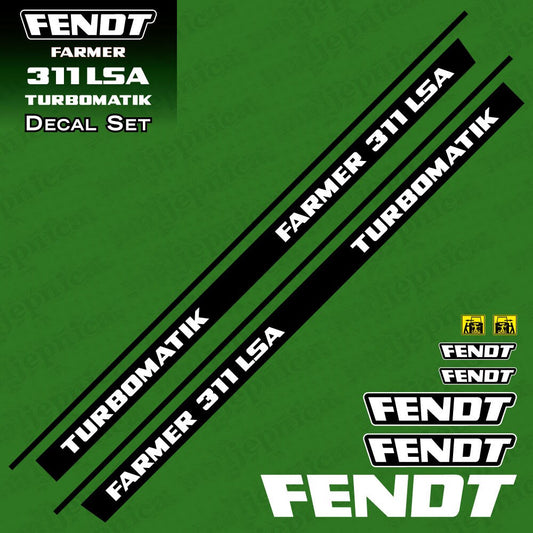 Fendt Farmer 311 LSA Turbomatik Aftermarket Replacement Tractor Decal Sticker Set
