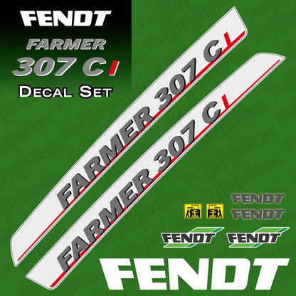 Fendt Farmer 307 Ci Turbomatik 2003 Silver Aftermarket Replacement Tractor Decal Sticker Set