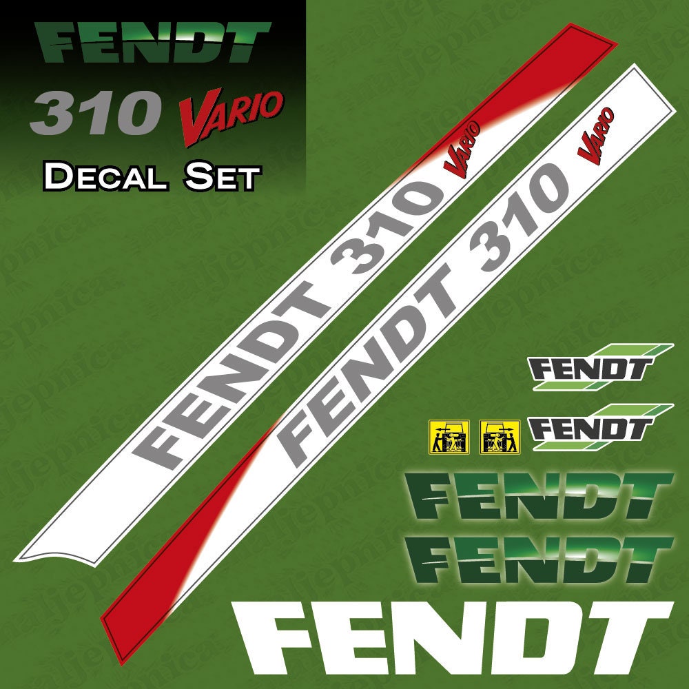 Fendt 310 Vario Aftermarket Replacement Tractor Decal / Aufkleber / Adesivo Sticker Set