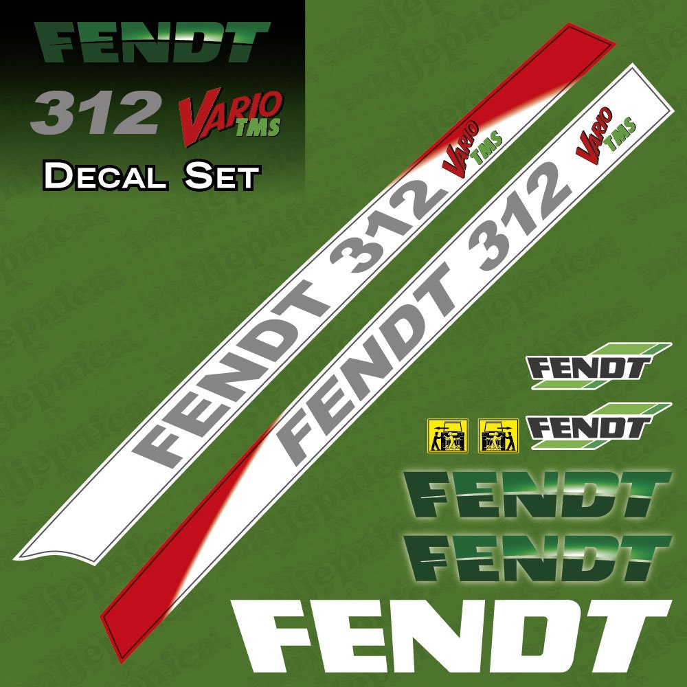 Fendt 312 Vario TMS Aftermarket Replacement Tractor Decal Sticker Set