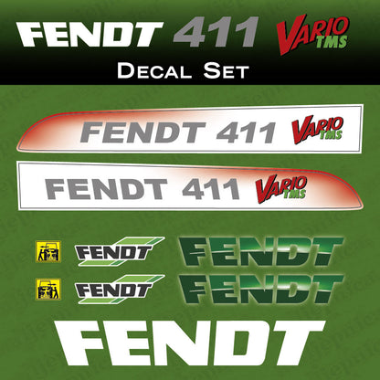 Fendt 411 Vario TMS Aftermarket Replacement Tractor Decal Sticker Set