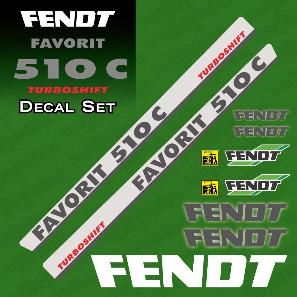 Fendt Favorit 510C Turboshift Aftermarket Replacement Tractor Decal Sticker Set