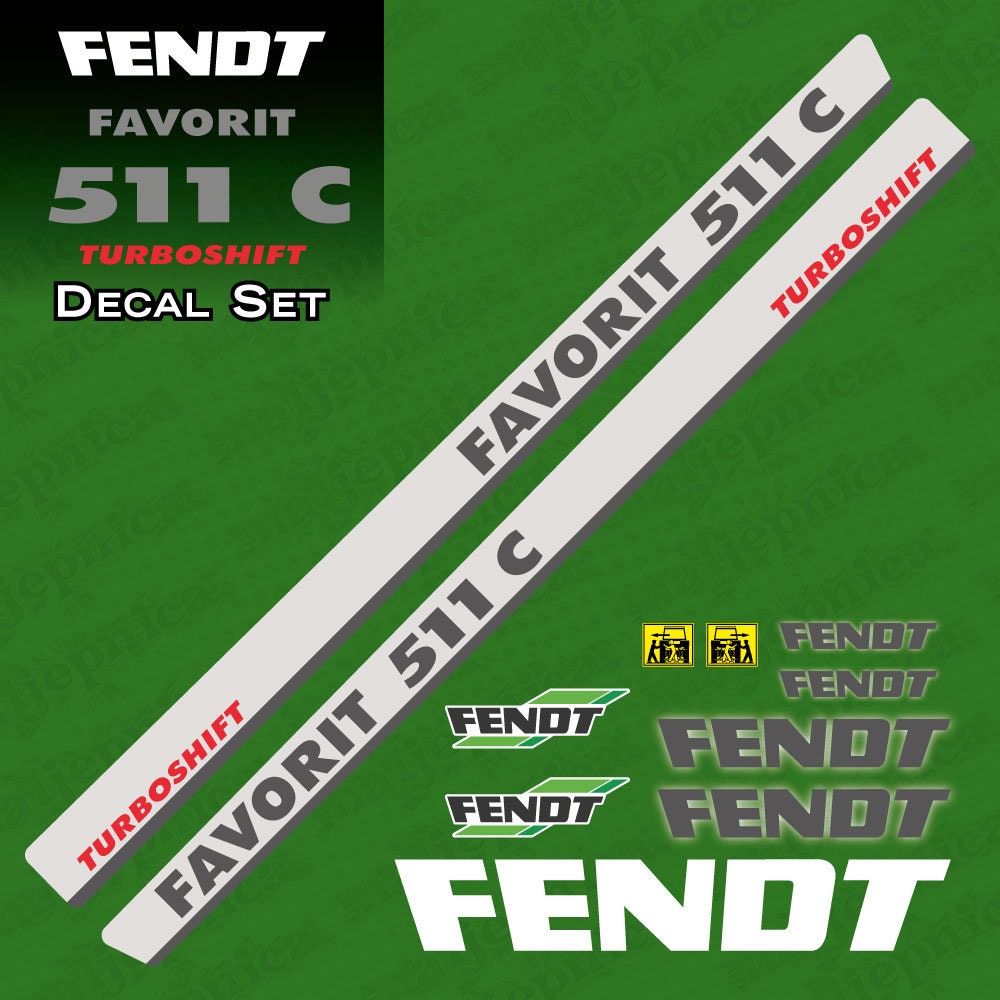 Fendt Favorit 511C Turboshift Aftermarket Replacement Tractor Decal Sticker Set