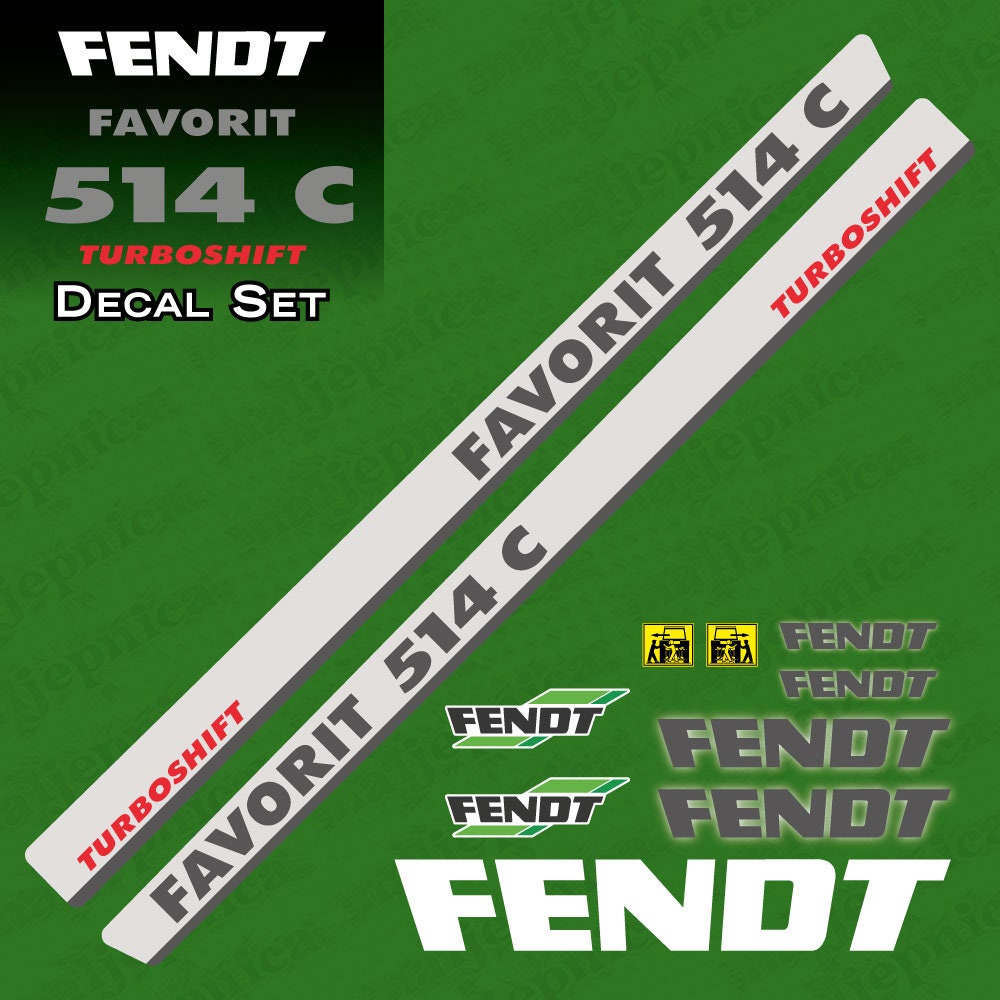 Fendt Favorit 514C Turboshift Aftermarket Replacement Tractor Decal Sticker Set