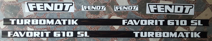 Fendt Favorit 610 SL Turbomatik Aftermarket Replacement Tractor Decal Sticker Set