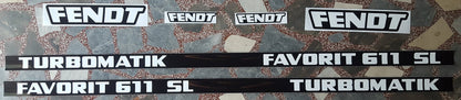 Fendt Favorit 611 SL Turbomatik Aftermarket Replacement Tractor Decal Sticker Set